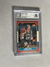 Brad Davis signed encapsulated Card Beckett BAS cert slabbed 1986-87 Fleer #22