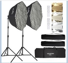 GSKAIWEN 110W Octagonal Parabolic Softbox Lighting Kit, 37.4 "/95cm Soft Box ...