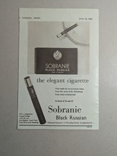 Sobraine Black Russian Cigarettes 1962 Original Small Magazine Advert 