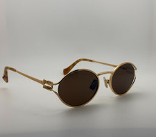 Miu Miu MU52YS Round Women  s Sunglasses Gold Metal Brown Gradient Lens