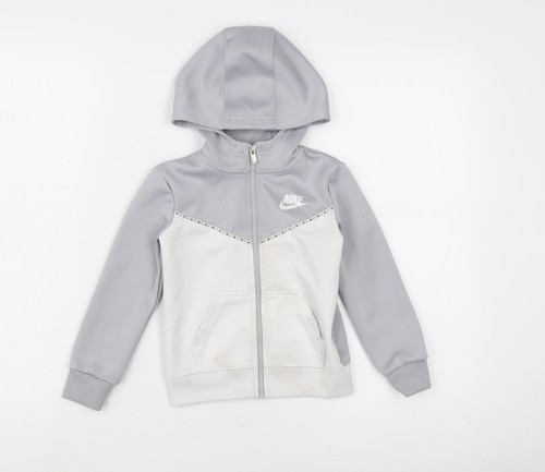 Nike Boys Grey Full Zip Hoodie 2-3 Years