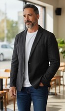 John Varvatos Men's Black Linen Blend Sport Coat Size EU 48/US 38 Made In Italy