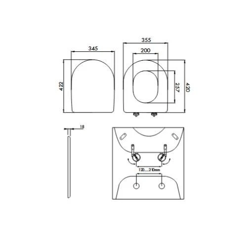 sedile copriwater dolomite clodia asse tavoletta copri wc vaso legno ciambella - Immagine 2 di 4