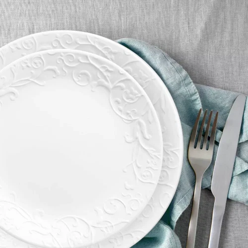 New Corelle Embossed Bella Faenza 18-Piece Dinnerware Set 1114999 - Image 4 of 4
