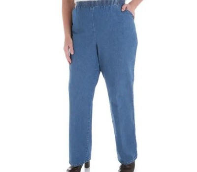 Chic Women's Blue Classic Collection 100% COTTON Mom Jeans Plus Size 26 W