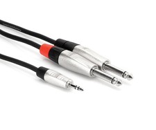 Hosa Pro Stereo Breakout, REAN 3.5 mm TRS to Dual 1/4 in TS Open Box