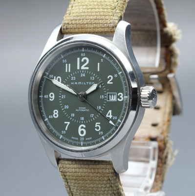 HAMILTON Khaki Field H705950 Automatic Date Green Dial Swiss Made