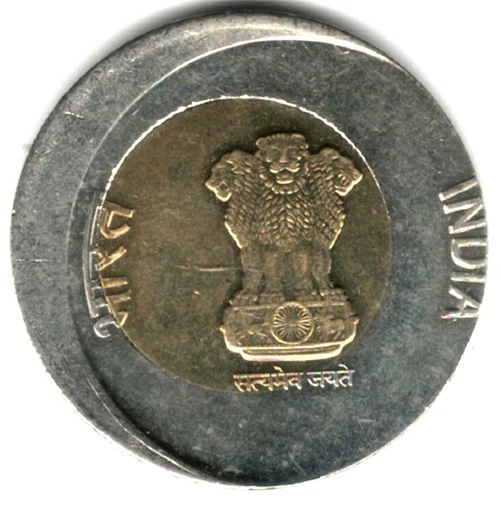 ERROR - 2021 INDIA REPUBLIC 20 RUPEE RAINDROP BI-METALIC 1 UNC ERROR COIN # D - Image 2 of 2