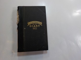 Diary 1922 Killed Car Accident Pelham New Hampshire Handwritten Book Farmer VTG