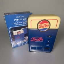 Vintage 1996 Pepsi Cola Coin Sorter Vending Machine Bank w Original Box