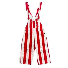 Vtg Big Smith Striped Overalls Red  White Sanforized 34x15 Union Made USA 60s