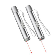2PCS 3-in-1 USB Rechargeable Pet Toy Pen with Red Laser  UV Light, 3 Modes