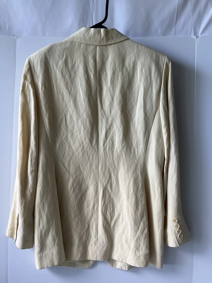 Blazer LAUREN Ralph Lauren PETITE Amarillo LINO DE SEDA Talla: Mujer’s 10P Foto 3 de 4