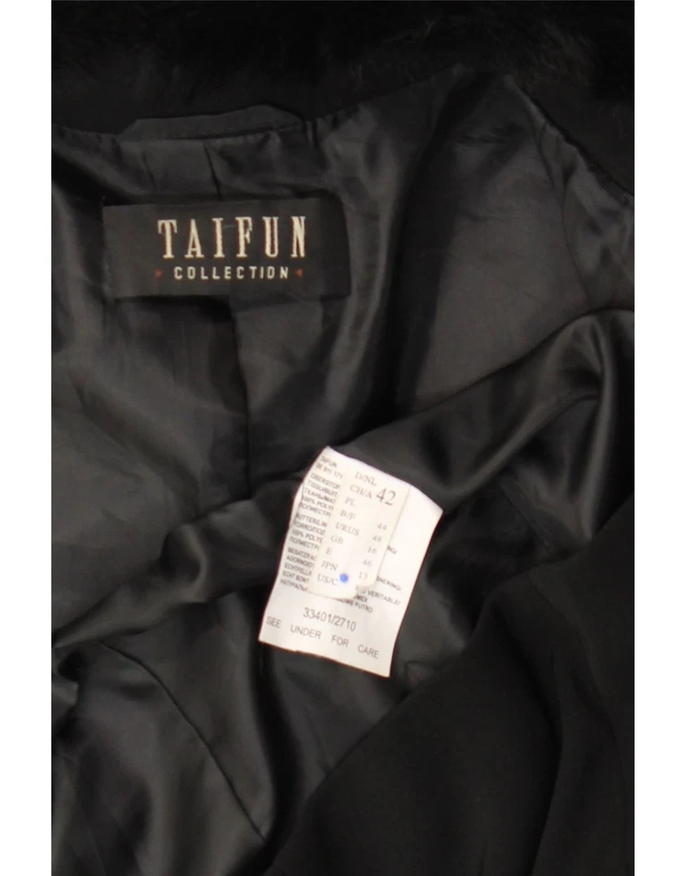 TAIFUN Womens Blazer Jacket UK 16 Large  Black Polyester BY08 - Image 3 of 3