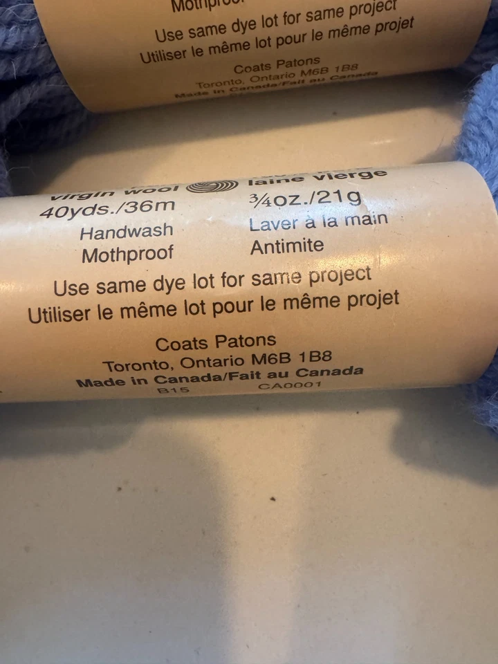 22 madejas BRUNSWICK punta de aguja TAPIZ LANA 40 yardas 1709 tinte azul medio LOTE 2 Foto 4 de 4
