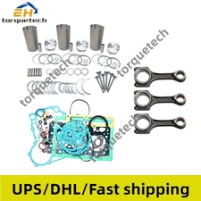 Overhaul Rebuild Kit+3pcs Connecting Rod for Yanmar Komatsu 3D74E 3D74E-3 Engine