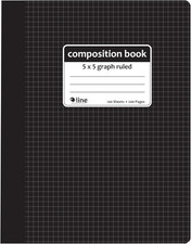 Composition Notebook, 5 X 5, Graph Ruled, Black Marble 22301 