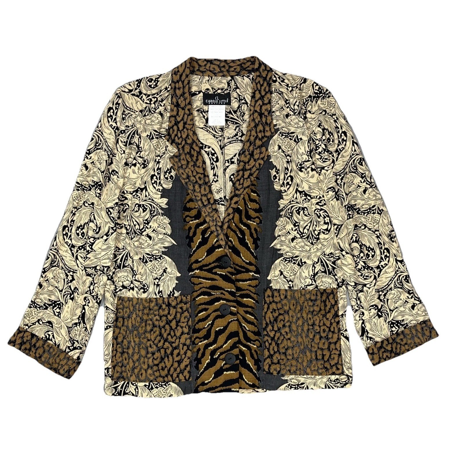 Vintage Carole Little 2 Pc Pant Suit Animal Print Pants Size 4 6 Rare image 4