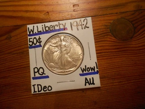 1942 Walking Liberty Silver Half Dollar AU SWEET!!!! PQ!!!! WOW!!! #2