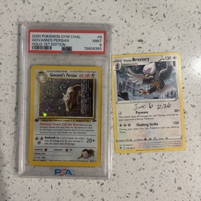PSA 9 2000 Pokemon Gym Challenge Holo Giovanni's Persian 1st edition with swirl