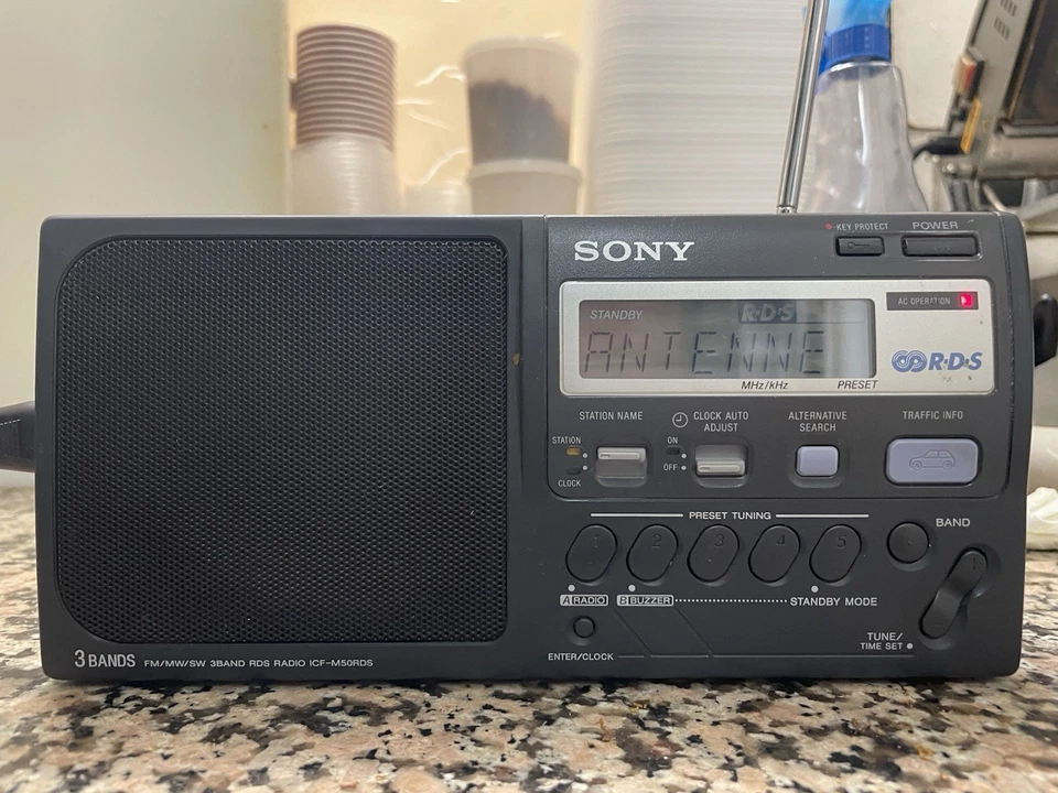 Sony ICF-M50RDS 3 Bands FM/MW/SW Radio