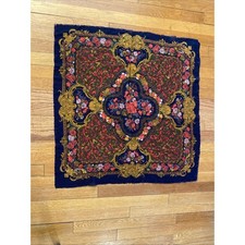 Vintage Challis By Berkshire Scarf Japan Floral Acrylic Fringe Classic Paisley