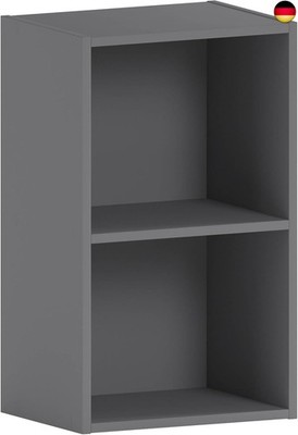 Vida Designs Oxford Bücherregal mit 2 Etagen, Grau aus Holz