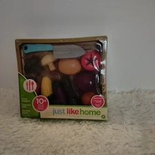 2015 Toys R Us Just Like Home 10+ Pc Plastic Fresh Veggies Pretend Play Food Set