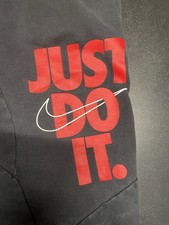 Nike Pants Mens Small Black Red Just Do It Joggers Sweatpants Fleece 931903-012