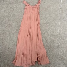 Reformation Verbena Maxi Dress Womens 8 Pink Off Shoulder Ruffle Bridesmaid