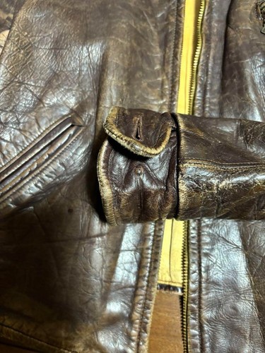 Chaqueta deportiva de cuero vintage años 50 para hombre talla M estilo clásico informal usada - Imagen 6 de 7