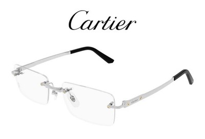 Cartier CT0511O 002 Silber Titan 55mm Randlos Brille 