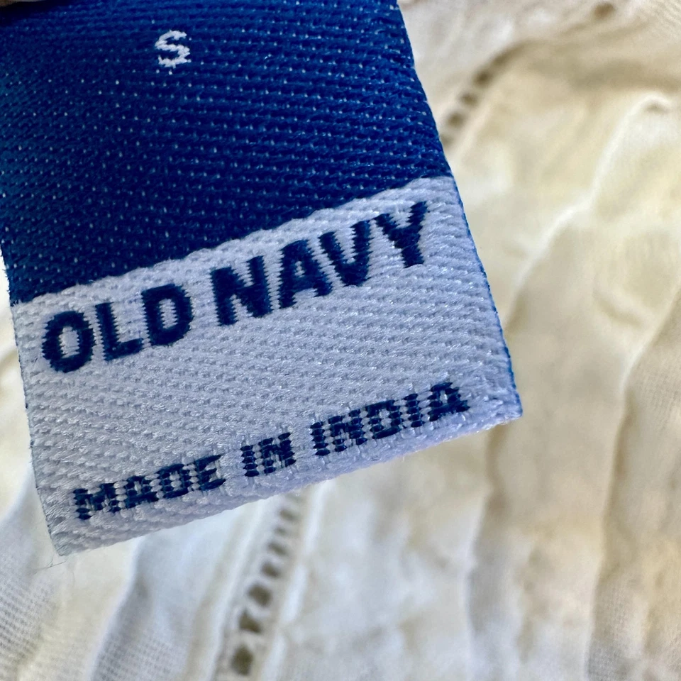 Antiguo Vestido Azul Marino Para Mujer Pequeño Crema L/S Encaje Boho Pintuck Pradera Babydoll En Niveles Foto 3 de 4