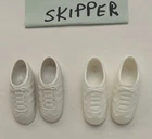 Vintage White Tennis Shoes Athletic Sneakers 2 Pairs • Skipper Doll Size