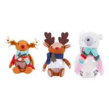 3 Pieces Christmas Jars Plush Christmas Containers Canisters Candy Organization