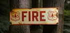 Vintage US Forestry Service FIRE Porcelain Sign BURDICK Sign Comp Chicago IL USA