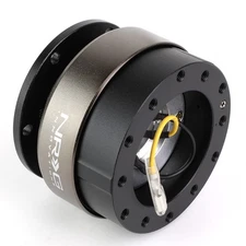 NRG Aluminum Steering Wheel Quick Release Adapter 2.0 Black Body/Titanium Ring