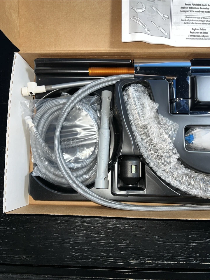 Grifo de cocina MOEN 5923 Align 1 mango preenjuague resorte extraíble acabado cromado Foto 2 de 4