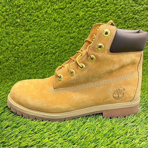 Timberland Premium 6-Inch Boys Size 7Y Brown Outdoor Leather Waterproof Boots - Picture 3 of 10