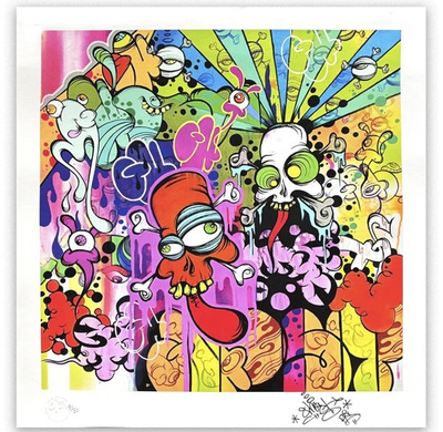 #ad graffiti art original GHOST SKULLS LMTED 30 $200.00