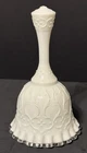 Vintage FENTON Silver Crest Spanish Lace Milk Glass Snow White Bell