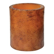 NEW Primitive TIMER PILLAR Candle BURNT MUSTARD 3.5"x3" Farmhouse Rustic Country