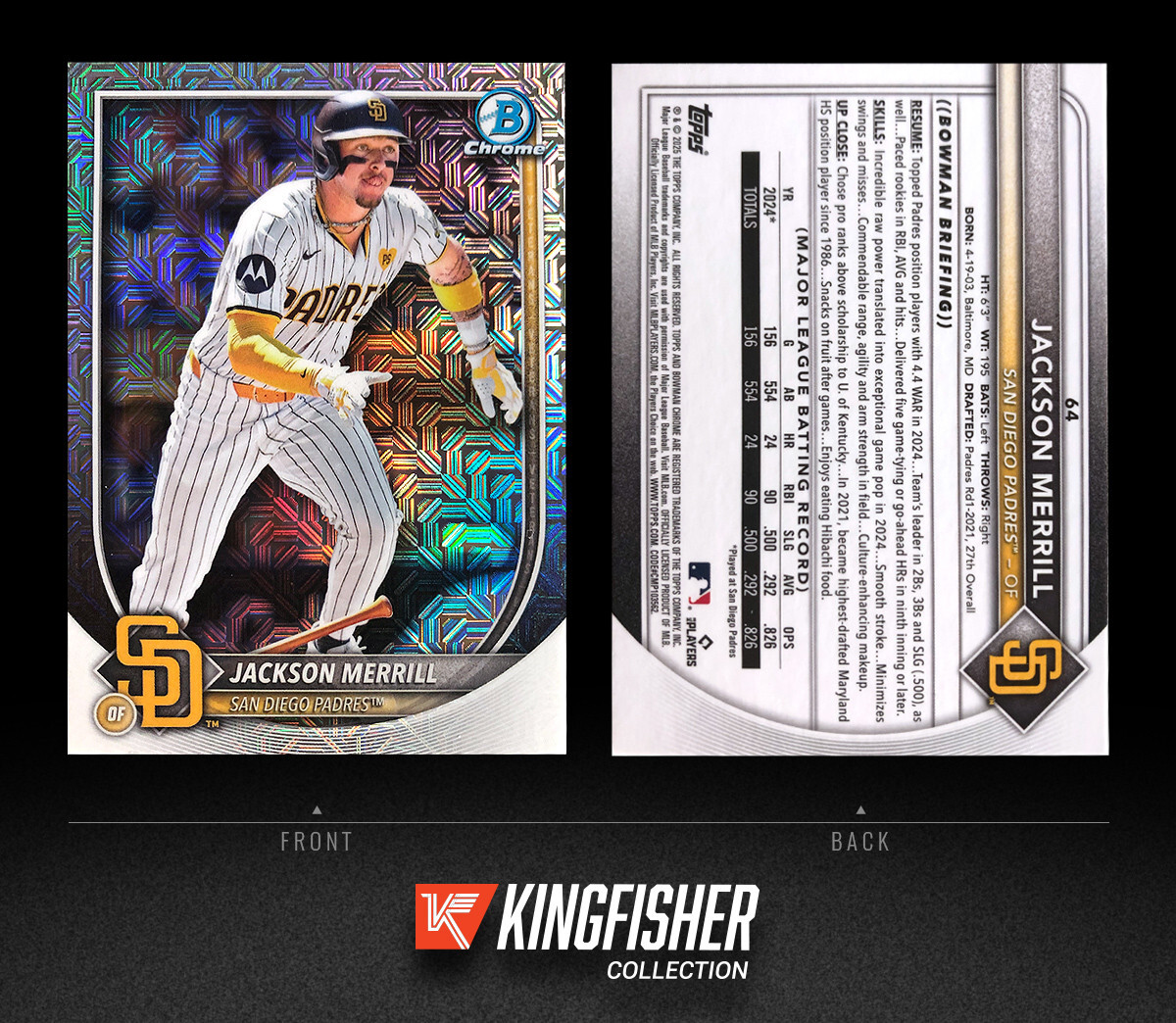 2025 Bowman Jackson Merrill Chrome Mojo Refractor #64 San Diego Padres