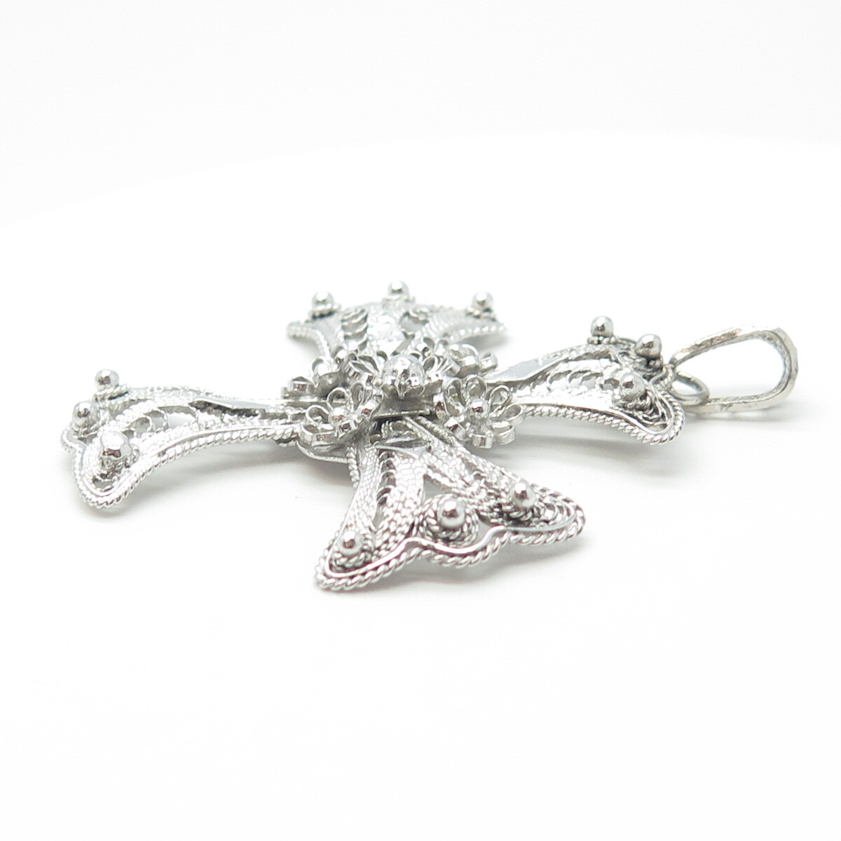 950 Silver Vintage Filigree Large Cross Pendant | eBay