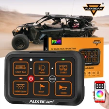 AUXBEAM AR-600 RGB 6  Gang Switch Panel On-Off LED For Can-Am Maverick X3 Max RR