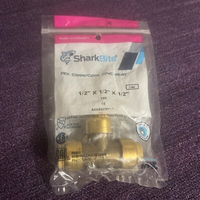 SharkBite 110422 U362LFA Tee 1/2''x1/2''x1/2'' PEX Copper CPVC Pe-RT NEW