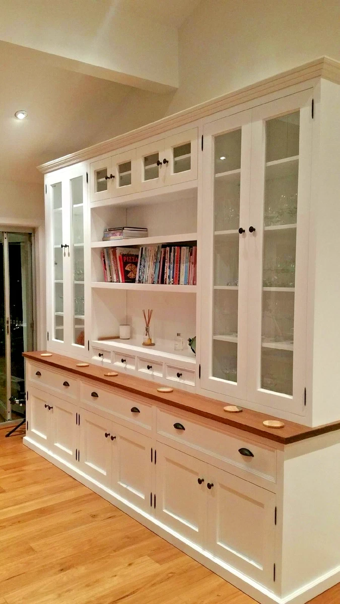 White dresser 2024 with bookshelf