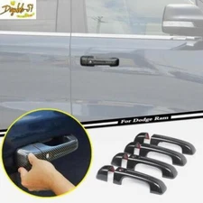 FOR DODGE RAM 1500 2019-2024 Carbon Fiber 4Door handle COVER With Smart Key hole