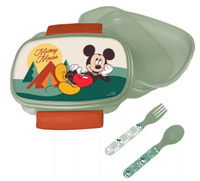 ☆ Micky Maus Brotdose + Besteck-Set BrotbüChse Vesperdose Besteck M-0798 ☆