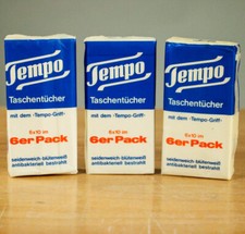 3 x Tempo Taschent&uuml;cher Pergament Pack "Tempo Griff" 60er Jahre